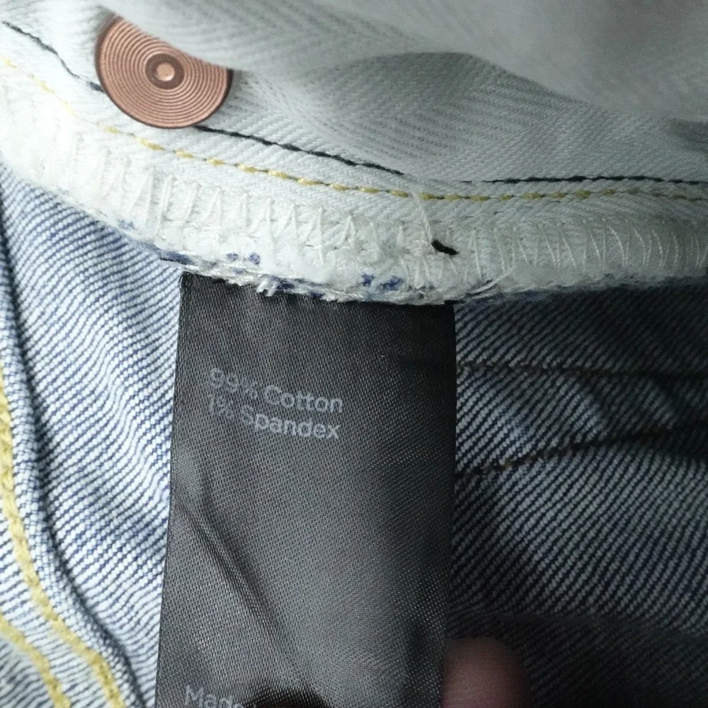 Flint and Tinder Jeans Mens 33x36‎ Blue Light Straight Fit Stretch Selvedge USA